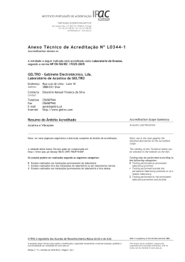 Anexo Técnico de Acreditação Nº L0344-1 - LabGeltro