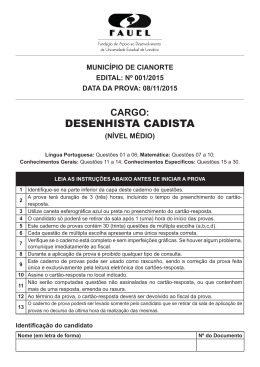 Prova Objetiva - Cargo de Desenhista Cadista
