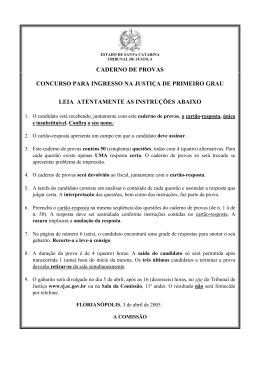 Provas TJ-SC edital 149 - Tribunal de Justi&ccedil;a de Santa Catarina