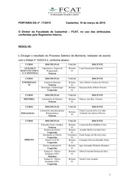 Divulgar o resultado do Processo Seletivo de Monitoria