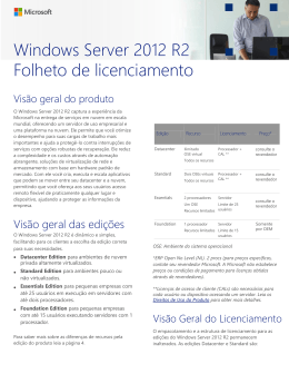 Folheto sobre licenciamento do Windows Server