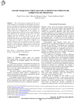 uso de m&aacute;quinas virtuais para o desenvolvimento de ambientes de