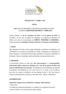 sele&ccedil;&atilde;o da 11&ordf; turma - 2015 edital abertura de inscri&ccedil;&atilde;o &agrave;