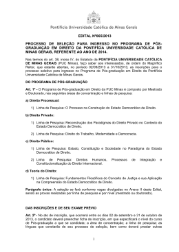 Edital do processo de sele&ccedil;&atilde;o para ingresso no