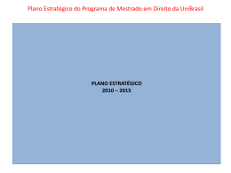 Plano Estratégico do Programa de Mestrado em Direito da UniBrasil
