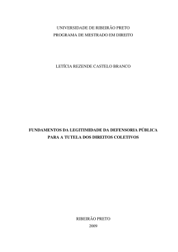 fundamentos da legitimidade da defensoria p&uacute;blica para a tutela