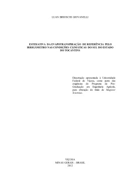 estimativa da evapotranspira&ccedil;&atilde;o de refer&ecirc;ncia pelo