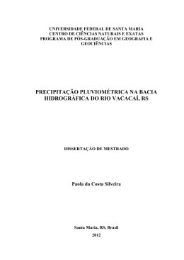 Precipitação pluviométrica na bacia hidrográfica do rio