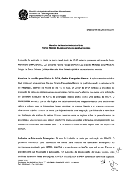 Memória da V Reunião Ordinária do CTA 2008