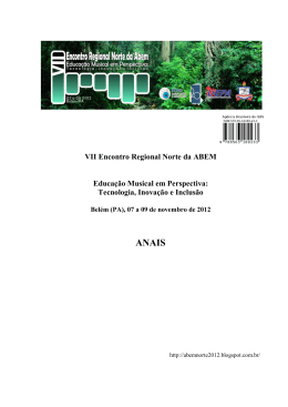 VII Encontro Regional Norte da ABEM Educa&ccedil;&atilde;o Musical em