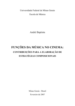 FUN&Ccedil;&Otilde;ES DA M&Uacute;SICA NO CINEMA: