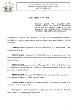 Edital CMDCA nº 001 / 2015 - Prefeitura Municipal de Monte