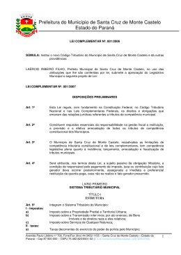 Prefeitura do Munic&iacute;pio de Santa Cruz de Monte Castelo Estado do