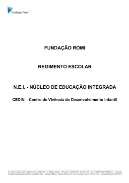 Regimento Escolar NEI - CEDIN