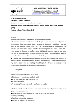 Gênero e Trabalho - PPGS-UFSCar - Universidade Federal de São