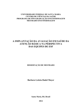 a implanta&ccedil;&atilde;o da avalia&ccedil;&atilde;o em sa&uacute;de da aten&ccedil;&atilde;o b&aacute;sica na