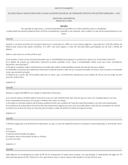 Prova de Matem&aacute;tica.