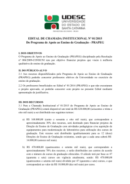 EDITAL DE CHAMADA INSTITUCIONAL N&ordm; 01/2015 Do
