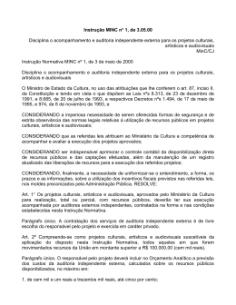 Instru&ccedil;&atilde;o Normativa MINC n&deg; 1, de 03.05.2000