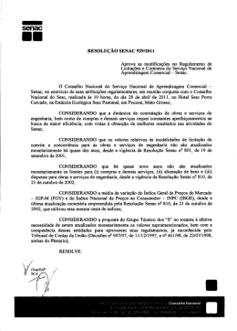 RESOLU&Ccedil;&Atilde;O sENAc 929/2011