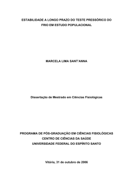 estabilidade a longo prazo do teste pressrico do frio em estudo