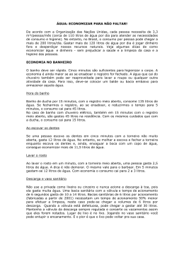 Economia de &aacute;gua no banheiro