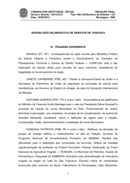 1 SESSÃO NÃO DELIBERATIVA DE DEBATES DE 16/05/2014 IV