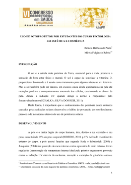 uso de fotoprotetor por estudantes do curso tecnologia em
