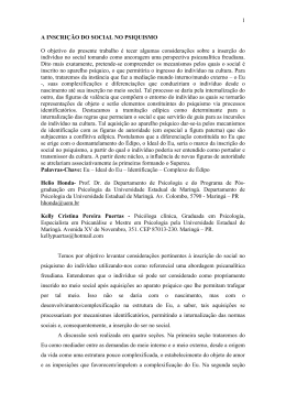 1 A INSCRI&Ccedil;&Atilde;O DO SOCIAL NO PSIQUISMO O objetivo - PPI