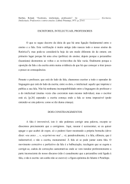 BARTHES. Escritores, Intelectuais, Professores