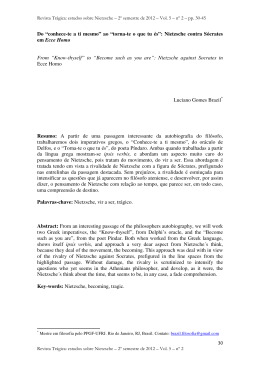 Do &ldquo;conhece-te a ti mesmo&rdquo; ao &ldquo;torna-te o que tu