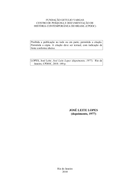 Jose Leite Lopes - libera&ccedil;&atilde;o