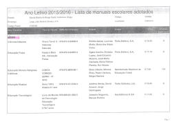 Ano Leti&scaron;/o 2015/2016 - Lista de manuais escolares adotados