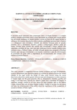 Darwin e a evolu&ccedil;&atilde;o jur&iacute;dica: habeas corpus para Chimpanz&eacute;s