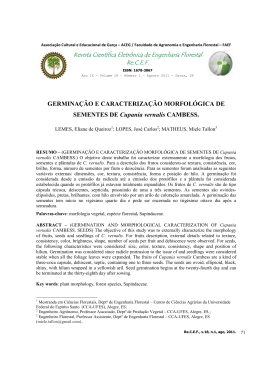 GERMINA&Ccedil;&Atilde;O E CARACTERIZA&Ccedil;&Atilde;O MORFOL&Oacute;GICA DE