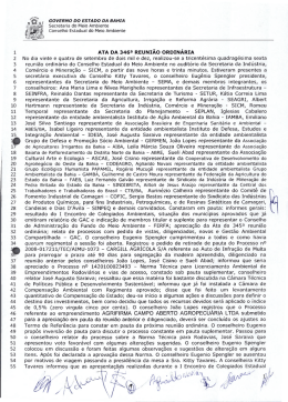 ATA DA 346a REUNIÃO ORDINÁRIA No dia vinte e quatro de