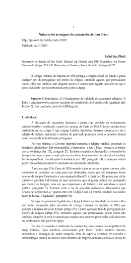 Origens do casamento civil no Brasil