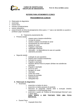 roteiro para o atendimento cl&iacute;nico - Endo