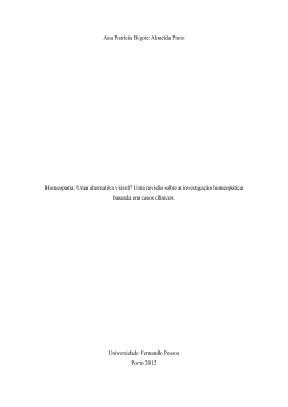 Homeopatia - Reposit&oacute;rio Institucional da Universidade Fernando