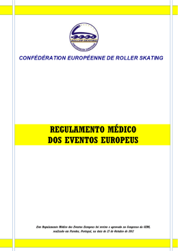 REGULAMENTO MÉDICO DOS EVENTOS EUROPEUS