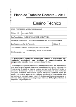 1&ordm; Farm&aacute;cia - Tarde - ETEC Prof. Massuyuki Kawano