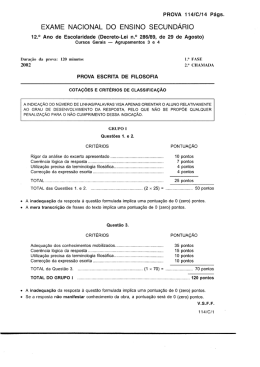 Critérios de Classificação