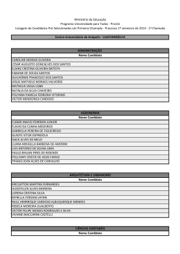 1&ordf; Chamada - UniEVANG&Eacute;LICA
