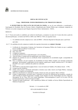 9&ordm; Edital de Convoca&ccedil;&atilde;o - Educ. Profissional