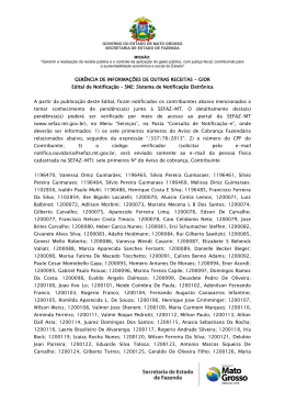 GER&Ecirc;NCIA DE INFORMA&Ccedil;&Otilde;ES DE OUTRAS RECEITAS