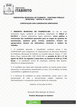 Primeira Convoca&ccedil;&atilde;o