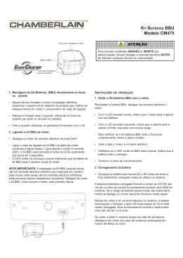 Manual de Instruções Kit Baterias