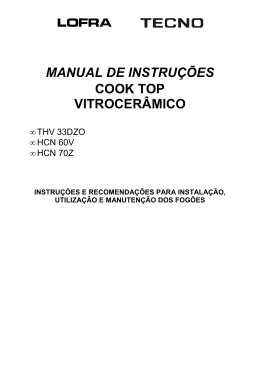 MANUAL COOK TOP VITROCERAMICO 2010