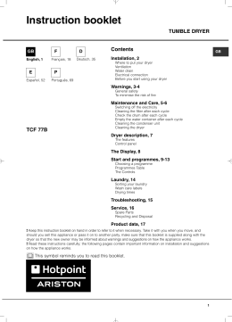 Instruction booklet
