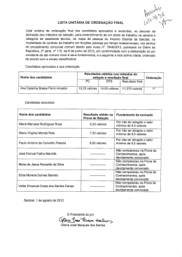 . ~ v m e LisTA uNiTARiA DE oRDENA&ccedil;Ao FINAL De ,&agrave;